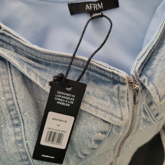 AFRM x Revolve NWT Iris Top In Crystal blue Wash. - Picture 10 of 12